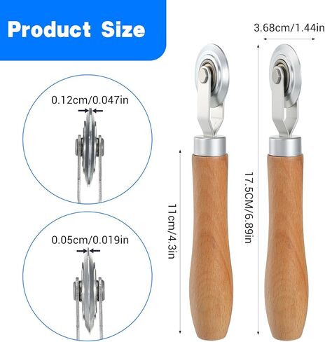 Guduling 2pcs Scoring Tool for Cardboard,Box Scoring Tool, Versatile Cardboard Scoring Tools with Wooden Handle for Thin Cardboards and Metal Sheets (0.5/1.2mm Diameter) in Saudi Arabia