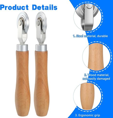 Guduling 2pcs Scoring Tool for Cardboard,Box Scoring Tool, Versatile Cardboard Scoring Tools with Wooden Handle for Thin Cardboards and Metal Sheets (0.5/1.2mm Diameter) in Saudi Arabia