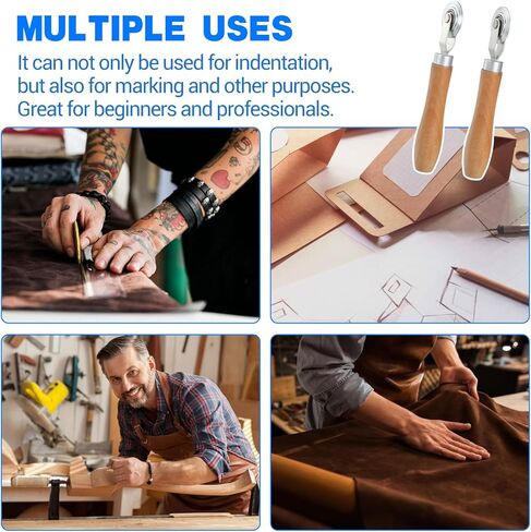 Guduling 2pcs Scoring Tool for Cardboard,Box Scoring Tool, Versatile Cardboard Scoring Tools with Wooden Handle for Thin Cardboards and Metal Sheets (0.5/1.2mm Diameter) in Saudi Arabia