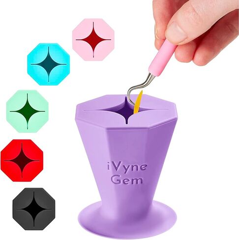 iVyne Gem - جامع قصاصات إزالة الأعشاب الضارة من الفينيل وحامل لأدوات إزالة الأعشاب الضارة من الفينيل (أسود) in Kuwait