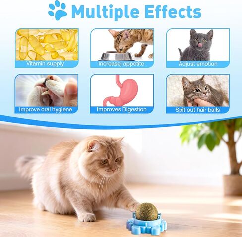4-Pack Catnip Balls for Cats Wall Catnip Rollerball Wall Cat Nips Organic Ball Can Relieves Stress and Promotes Exercise in Saudi Arabia