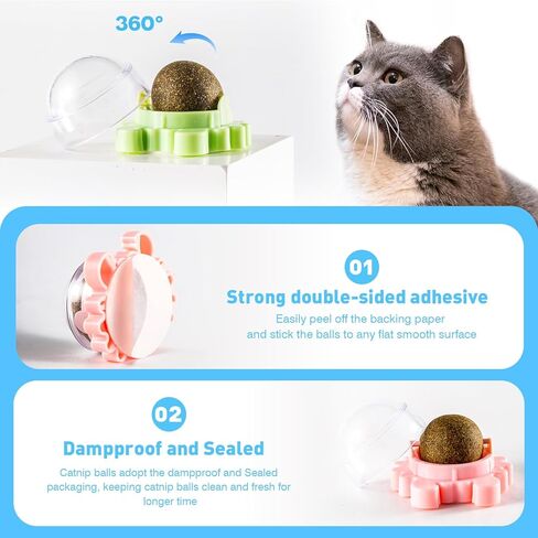 4-Pack Catnip Balls for Cats Wall Catnip Rollerball Wall Cat Nips Organic Ball Can Relieves Stress and Promotes Exercise in Saudi Arabia