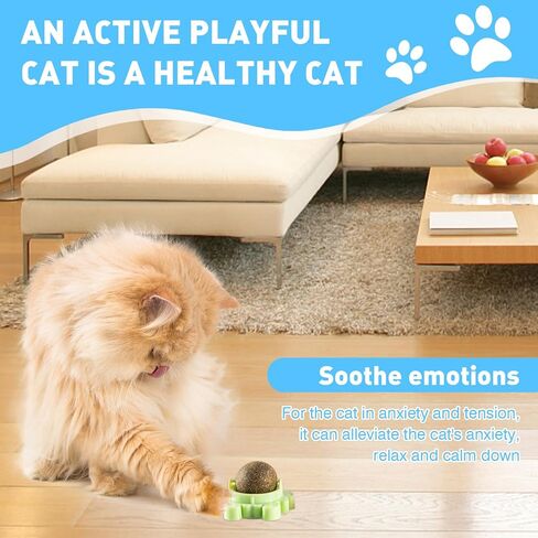 4-Pack Catnip Balls for Cats Wall Catnip Rollerball Wall Cat Nips Organic Ball Can Relieves Stress and Promotes Exercise in Saudi Arabia
