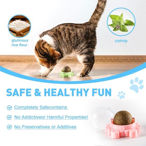 4-Pack Catnip Balls for Cats Wall Catnip Rollerball Wall Cat Nips Organic Ball Can Relieves Stress and Promotes Exercise in Saudi Arabia