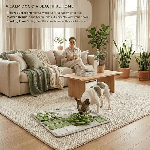 Snuffle Mat for Dogs – Interactive Feeding Mat for Slow Eating, Mental Stimulation & Boredom Relief (Sage Green) in Saudi Arabia