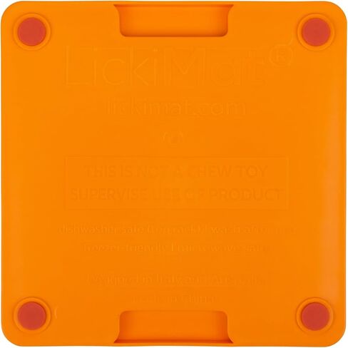 LickiMat TUFF Mini Modern Feeding Mat for Dogs – Durable Slow Feeder, Chew-Resistant Lick Pad for Anxiety Relief & Enrichment (Orange, Soother) in Saudi Arabia