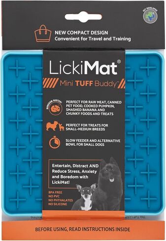 LickiMat TUFF Mini Modern Feeding Mat for Dogs – Durable Slow Feeder, Chew-Resistant Lick Pad for Anxiety Relief & Enrichment (Orange, Soother) in Saudi Arabia