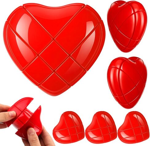 Skylety 6 Pack Employee Appreciation Gifts for Coworker Red Heart Shaped Stress Relief Magic Cubes Fun Anxiety Relief Toy for Adults Friends Staff Office Rewards Birthday Party Favor in Saudi Arabia