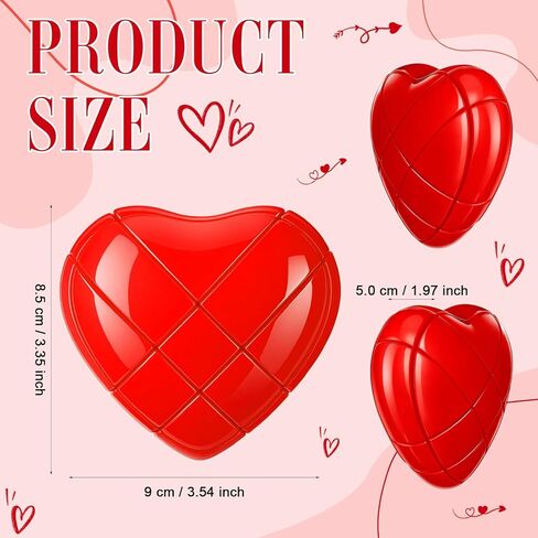 Skylety 6 Pack Employee Appreciation Gifts for Coworker Red Heart Shaped Stress Relief Magic Cubes Fun Anxiety Relief Toy for Adults Friends Staff Office Rewards Birthday Party Favor in Saudi Arabia