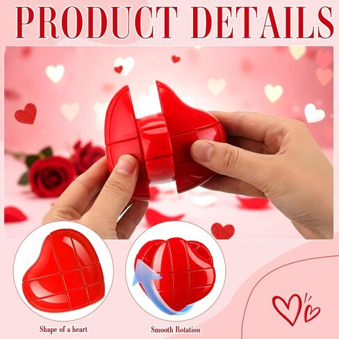 Skylety 6 Pack Employee Appreciation Gifts for Coworker Red Heart Shaped Stress Relief Magic Cubes Fun Anxiety Relief Toy for Adults Friends Staff Office Rewards Birthday Party Favor in Saudi Arabia