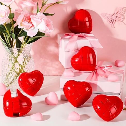 Skylety 6 Pack Employee Appreciation Gifts for Coworker Red Heart Shaped Stress Relief Magic Cubes Fun Anxiety Relief Toy for Adults Friends Staff Office Rewards Birthday Party Favor in Saudi Arabia