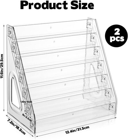 2 PCS Clear Acrylic Display Case for Collectibles 7 Layer Mini Action Storage Organizer Figure Display Case Box Tiered Minifigure Display Cabinet Figurine Display Shelf Fit for Funko Pop Mini Toys in Saudi Arabia
