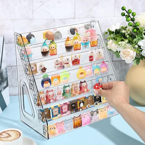 2 PCS Clear Acrylic Display Case for Collectibles 7 Layer Mini Action Storage Organizer Figure Display Case Box Tiered Minifigure Display Cabinet Figurine Display Shelf Fit for Funko Pop Mini Toys in Saudi Arabia