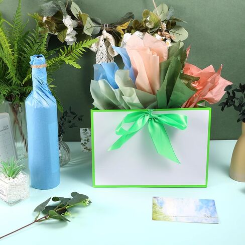 120 Sheets Morandi Series Gift Tissue Paper for Gift Bags, 20 x 14 Inch Sage Green Dark Green Cinnamon Light Blue Wrapping Paper for Birthday Wedding Baby Shower Art Crafts Christmas Party Supplies in Saudi Arabia