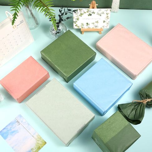 120 Sheets Morandi Series Gift Tissue Paper for Gift Bags, 20 x 14 Inch Sage Green Dark Green Cinnamon Light Blue Wrapping Paper for Birthday Wedding Baby Shower Art Crafts Christmas Party Supplies in Saudi Arabia