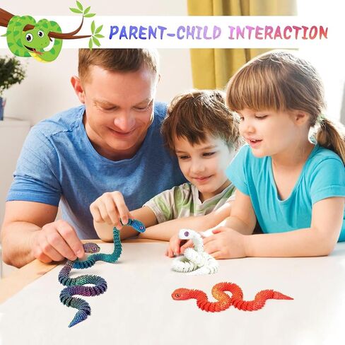 5PCS 3D Printed Snake, 12in 3D Printed Animals, Flexible Articulated Snake, Articulated Snake,Home Decor Stuff,Party Favors in Saudi Arabia