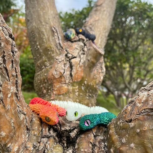 5PCS 3D Printed Snake, 12in 3D Printed Animals, Flexible Articulated Snake, Articulated Snake,Home Decor Stuff,Party Favors in Saudi Arabia