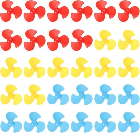 Generic 2mm DC Motor Shaft Propeller, 30mm Fan Shape 3-Blade Plastic Round Propeller for DIY Model Airplane Science Education Toys Motor RC Boat Micro (3 Colors, Pack of 30) in Saudi Arabia