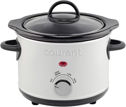 Courant 7-quart slow cooker, Manual, Oval Ceramic pot with Nonstick Coating and 3 Adjustable temps, Dishwasher Safe, Versatile Cookware for Large Families (white) in Saudi Arabia