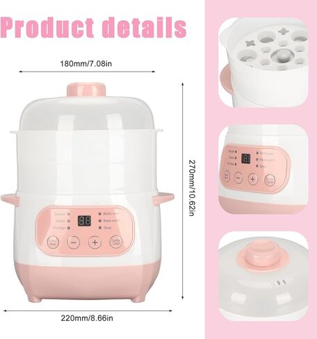 Electric Stew Pot Appointment Timing Smart Prevent Dry Burning Cooker Ceramic Soup Pot for Home Kitchen Pink 1L Electric Stew Pot in Saudi Arabia