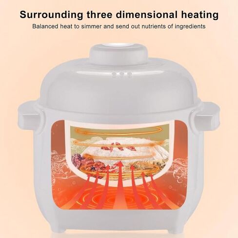 Electric Stew Pot Appointment Timing Smart Prevent Dry Burning Cooker Ceramic Soup Pot for Home Kitchen Pink 1L Electric Stew Pot in Saudi Arabia