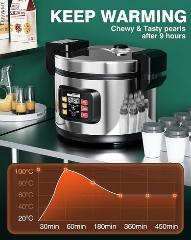 WantJoin Boba Cooker - 12L Commercial Boba Maker Machine for Pearls, Bubble Tea, Suit for Restaurants, Milk Tea Stores, Dessert Stores, 1850W in Saudi Arabia
