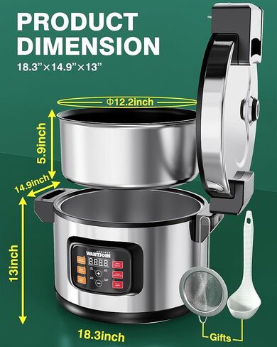 WantJoin Boba Cooker - 12L Commercial Boba Maker Machine for Pearls, Bubble Tea, Suit for Restaurants, Milk Tea Stores, Dessert Stores, 1850W in Saudi Arabia