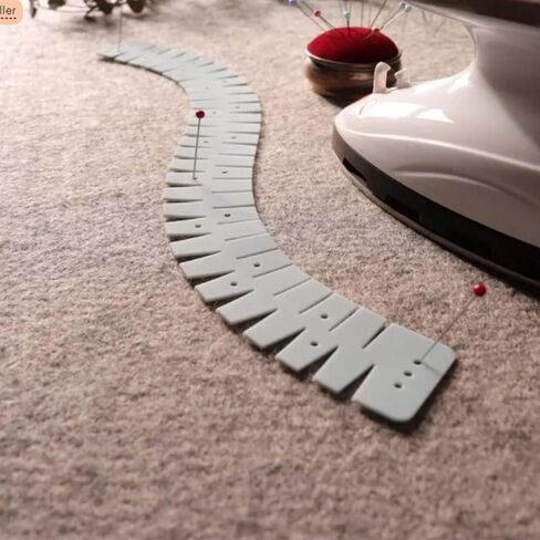 2 Pack Silicone Flexible Hot Hemmer - Heat-Resistant Hem Press Tool for Curved Hems, Necklines & Shirt Tails | Precision 1/4" & 5/8" Marking Holes | Sewing Aid for Ironing Fabrics in Kuwait