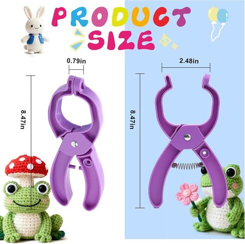 Safety Eye Tool for Crocheting, Effortlessly Attaching Safety Eyes in Crocheting, Auxiliary Tool for 5-30mm Stuffed Animals Safety Eyes Making Supplies, Durable & Ergonomic Making Supplies Tool Purple in Saudi Arabia