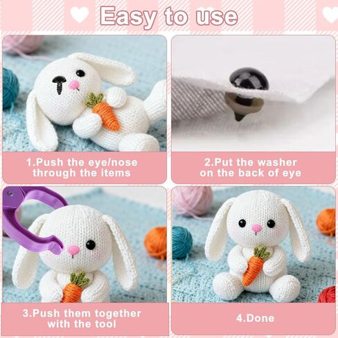 Safety Eye Tool for Crocheting, Effortlessly Attaching Safety Eyes in Crocheting, Auxiliary Tool for 5-30mm Stuffed Animals Safety Eyes Making Supplies, Durable & Ergonomic Making Supplies Tool Purple in Saudi Arabia