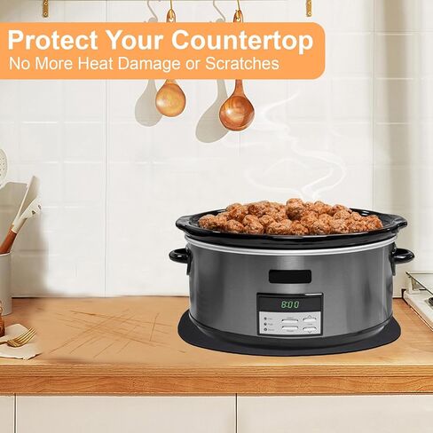 2 حزمة من حصيرة مقاومة للحرارة للطباخ البطيء لهاملتون - بيضاوية تناسب وعاء السجادة بشكل أفضل وتوفر المساحة، تصميم على الوجهين (حركة ثابتة وسهلة)، 17.32 × 11.81 بوصة، حماية للسطح in Kuwait