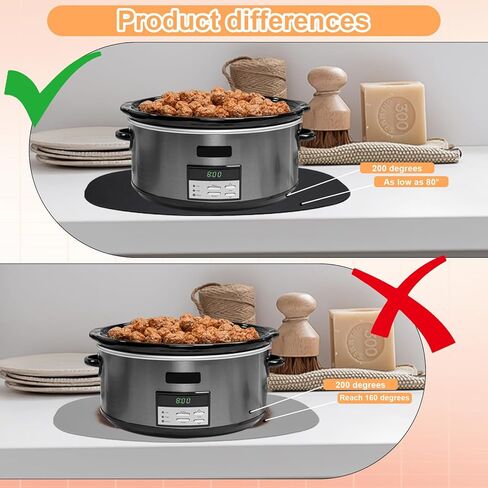 2 حزمة من حصيرة مقاومة للحرارة للطباخ البطيء لهاملتون - بيضاوية تناسب وعاء السجادة بشكل أفضل وتوفر المساحة، تصميم على الوجهين (حركة ثابتة وسهلة)، 17.32 × 11.81 بوصة، حماية للسطح in Kuwait