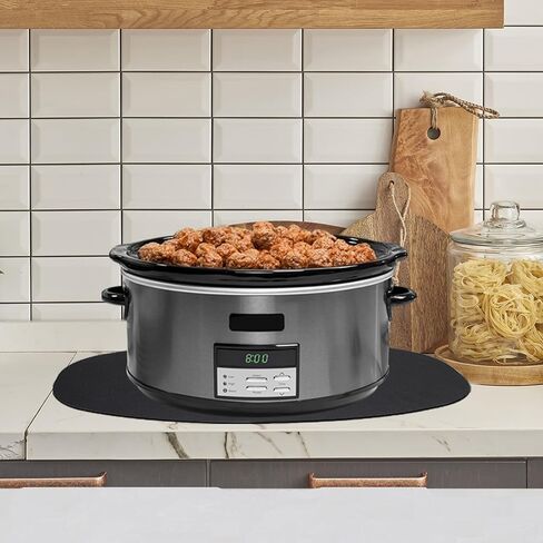 2 حزمة من حصيرة مقاومة للحرارة للطباخ البطيء لهاملتون - بيضاوية تناسب وعاء السجادة بشكل أفضل وتوفر المساحة، تصميم على الوجهين (حركة ثابتة وسهلة)، 17.32 × 11.81 بوصة، حماية للسطح in Kuwait