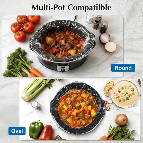 Homtone Slow Cooker Liners, 30 Count Disposable Cooking Bags 13x21 Inch for 3-8 Quart Round & Oval Slow Cooker Pots, BPA Free Plastic Liners for Easy Cleanup Mess-Free Meal Prep in Saudi Arabia
