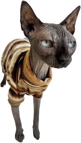 Sphynx Clothes Hairless Cat Shirt Cat Vest Pet Clothes, Round Collar Vest Kitten Shirts, Cats & Small Dogs Apparel (Rust Color, X-Large) in Saudi Arabia