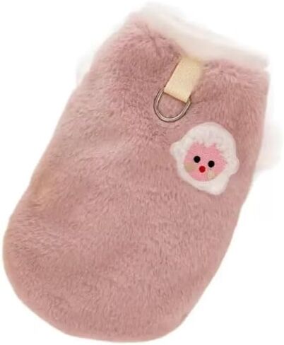 1pc Cute Design Pet Hoodie - Winter Warm Fleece Pet Clothes for Cat, M Pink in Saudi Arabia