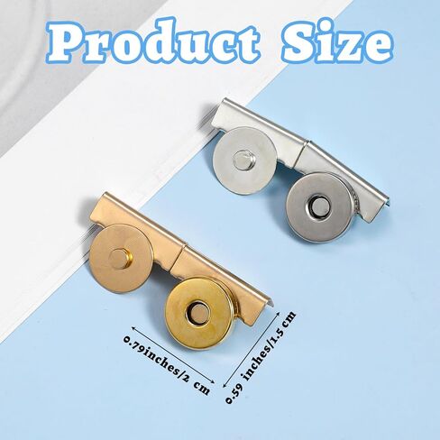 Sibba 12Pairs Snaps for Purses, No-Sew Closures for Purses, Metal Purse Clasp Buttons for Tote Bags Handbag Clothing DIY Craft in Saudi Arabia