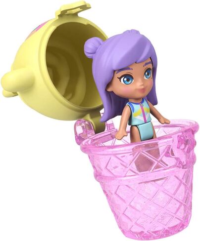 Polly Pocket Dolls and Playset, Pineapple Monkey Compact, Travel Toy with 1 Micro Doll, Pet, Hammock, Fruit Themed Accessories in Saudi Arabia