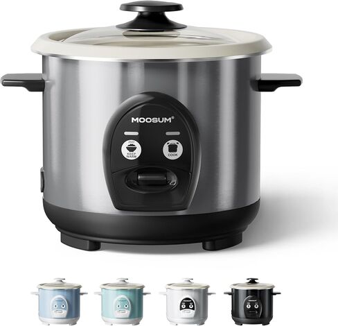 3-Cup Uncooked Rice Cooker Small - Ceramic Coating Non-Toxic Inner Pot, One-Touch Multifunction for Rice/Sauté/Yogurt, Dishwasher Safe, 1-3 People Size, Dark in Saudi Arabia