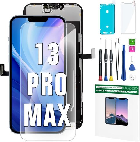 FFtopu iPhone 11 Pro Max Screen Replacement Kit 6.5'' LCD Display 3D Touch Full HD Digitizer Full Assembly Repair Kits Waterproof Frame Sticker+Screen Tempered Protector in Kuwait