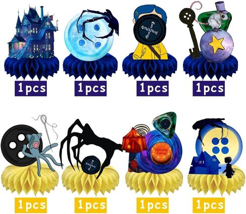 8Pcs Horror Movie Honeycomb Table Centerpieces, Horror Movie Birthday Party Supplies Table Decorations for Kids Birthday Decorations in Kuwait