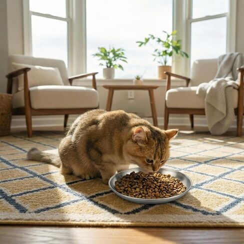 Domensi 15 Pieces Stainless Steel Cat Bowls Beard Friendly, 6.7 Inch Wide and Shallow Cat Food Dish Wet Feeding Bowls Flat Pet Dish Small Pet Plate for Kittens Ferrets Stray in Saudi Arabia