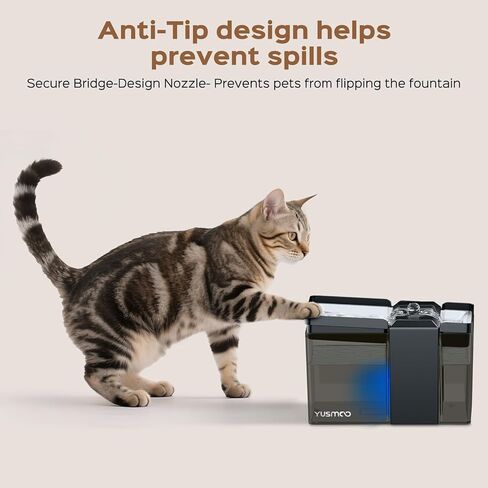 Automatic Cat Water Fountain, 2.2L/74oz Pet Fountain with 304 Stainless Steel Drinking Top, Ultra-Quiet Pump, Triple Filtration & LED Water Level Alert, BPA-Free Plastic for Cats and Small Dogs in Saudi Arabia