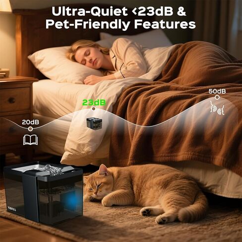 Automatic Cat Water Fountain, 2.2L/74oz Pet Fountain with 304 Stainless Steel Drinking Top, Ultra-Quiet Pump, Triple Filtration & LED Water Level Alert, BPA-Free Plastic for Cats and Small Dogs in Saudi Arabia