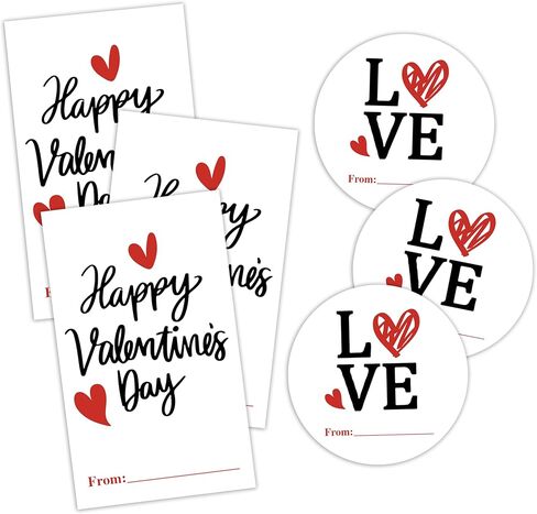 40 PCS Valentine's Day Stickers - Bow Self Adhesive Round & Rectangle Label for Kids Adults - Happy Valentine's Day - Valentines Sticker Tag for Gift Wrap Envelope Card Party Decor - A03 in Saudi Arabia