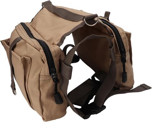 Restokki Dog Camping Hiking Saddle Backpack Large Capacity Multifunctional Pet Outdoor Bag Khaki in Saudi Arabia