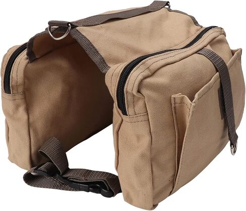 Restokki Dog Camping Hiking Saddle Backpack Large Capacity Multifunctional Pet Outdoor Bag Khaki in Saudi Arabia