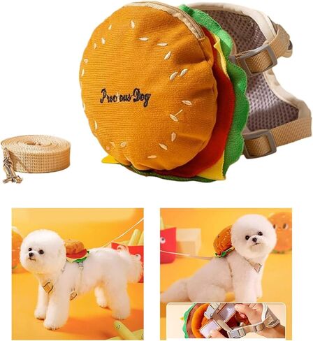 Dog Backpack Outdoor Training Pet Walking Camping Hiking Essential Multifunctional Hamburger Bag and Leash Set Vest Harness and Leash Set in Kuwait