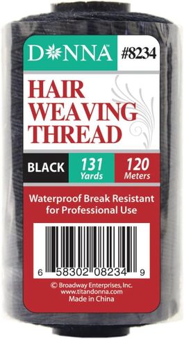 DONNA Hair Weaving Thread, Hair Weaving Thread Hair Extension Kit, Weaving Thread for Making Wig Sewing Hair, 1PC 131YD (120M) Black in Saudi Arabia