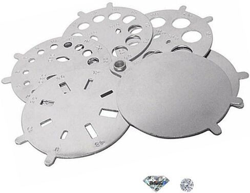 Folding Diamond Gemstone Gauge 0.01-2 Carat Aluminum Multi Shape Jewelry Tool Stone Weight Estimate in Saudi Arabia